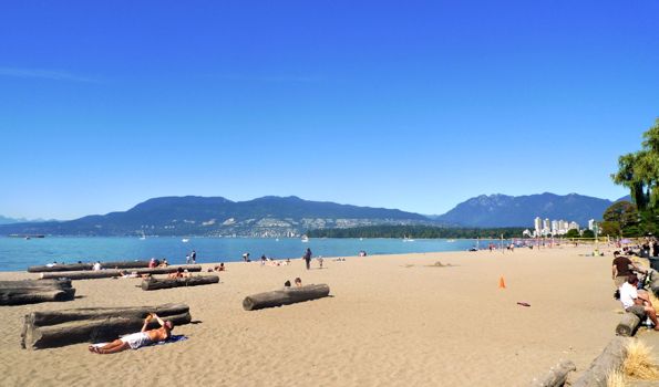 Kitsilano Beach in downtown Vancouver.
