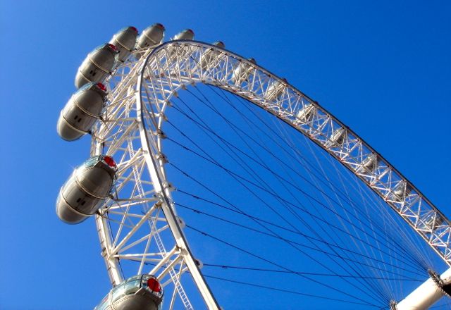 London Eye ferris wheel with kids