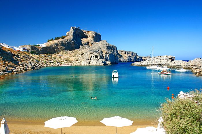 St Paul's Bay near Lindos on Rhodes.