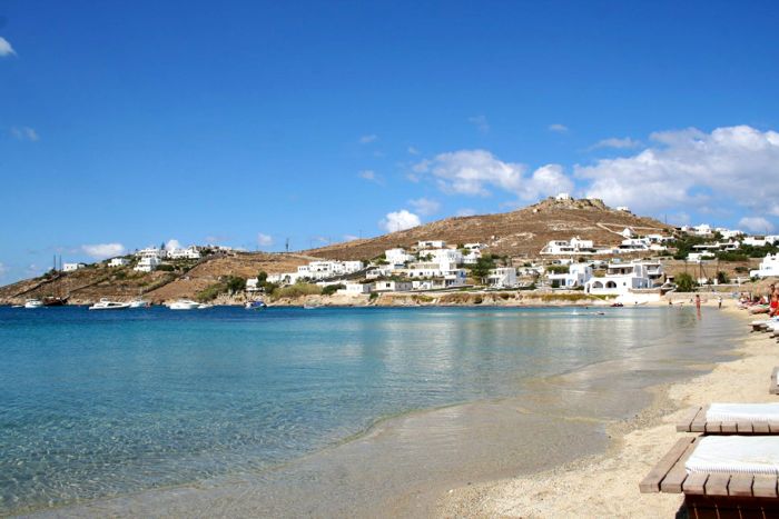 Ornos Beach on Mykonos.