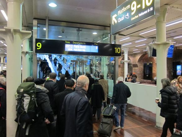 People boarding the train in London.