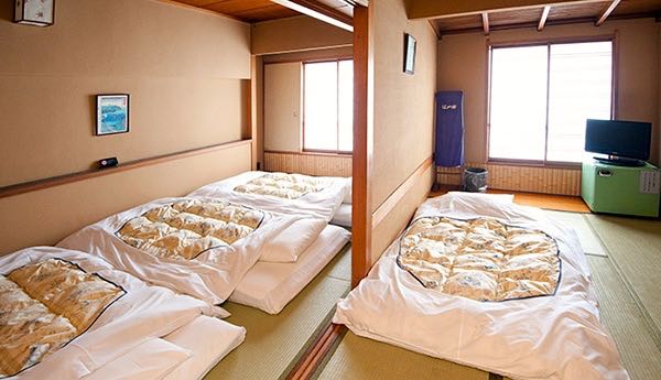 Japanese style family room with tatami mats.