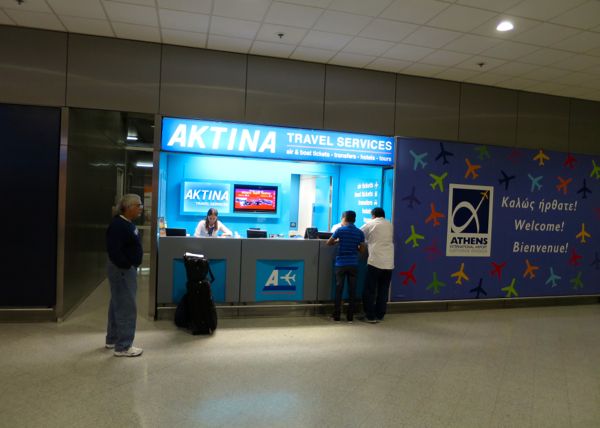 The Aktina Travel Agency on the arrivals level of the Athens airport. It's an easy way to book ferry tickets to and between the islands. Get it done here and don't worry about it again. Though, it's also easy to book in Athens. 