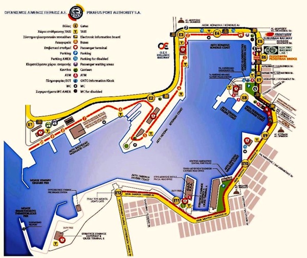 Map of Piraeus Ferry Port