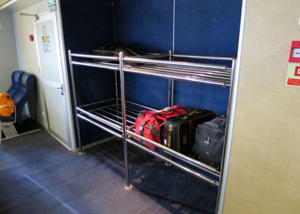 There's also luggage storage inside the ferry as well although this requires taking your bags inside and often up several flights of stairs. 