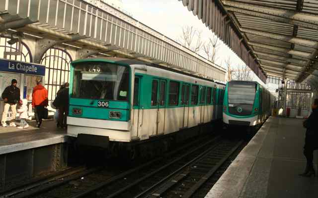 Paris Metro trains.