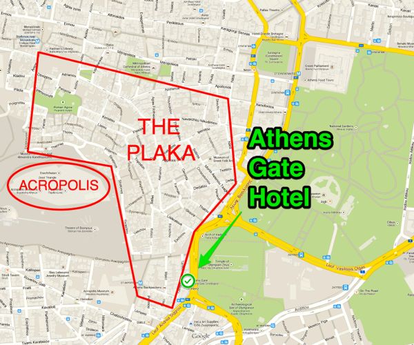 Athens Hotel Map