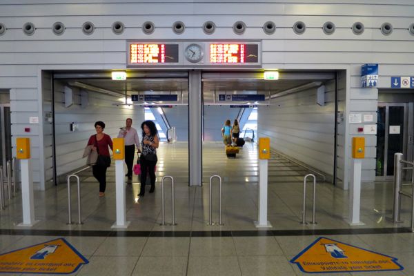 Athens airport train station.