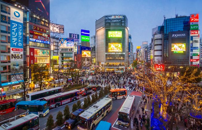 Hotels near nightlife and restaurants in the Shibuya Area of Tokyo.