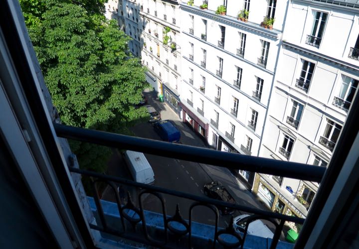 Paris hotel with view of the park.