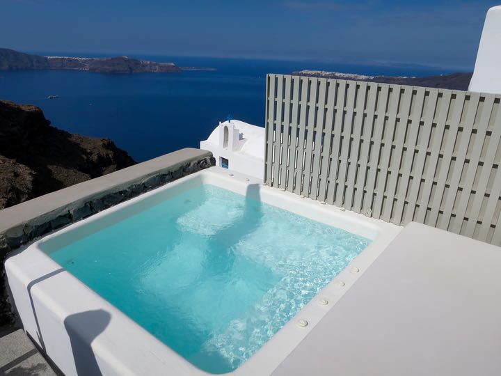 Private pool at Santorini Grace Hotel.