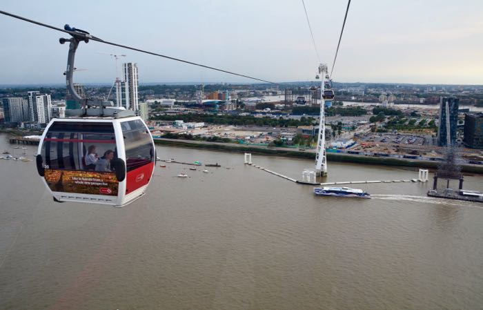 Gondola ride over east London