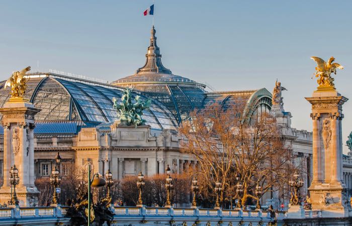 grand palais and Pont Alexandre III  paris city France