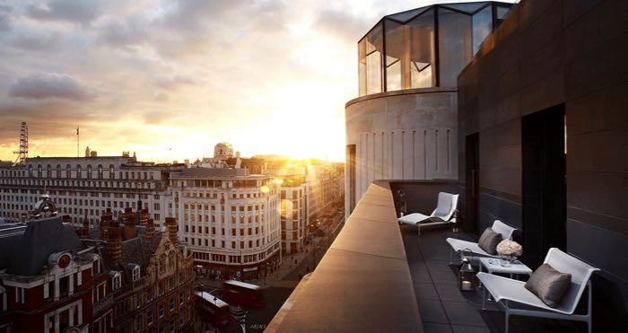 Luxury hotel with good views in London.