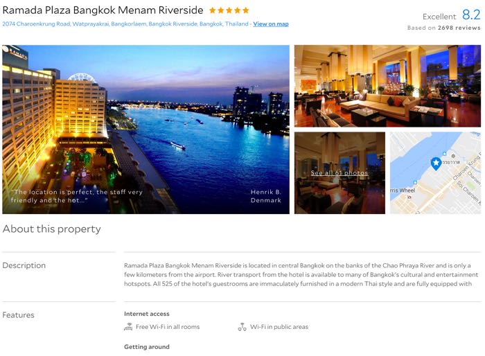 Using Agoda.com to book hotels online.