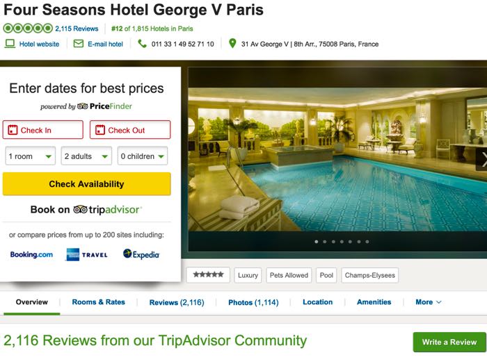 Using Tripadvisor for booking hotels online.