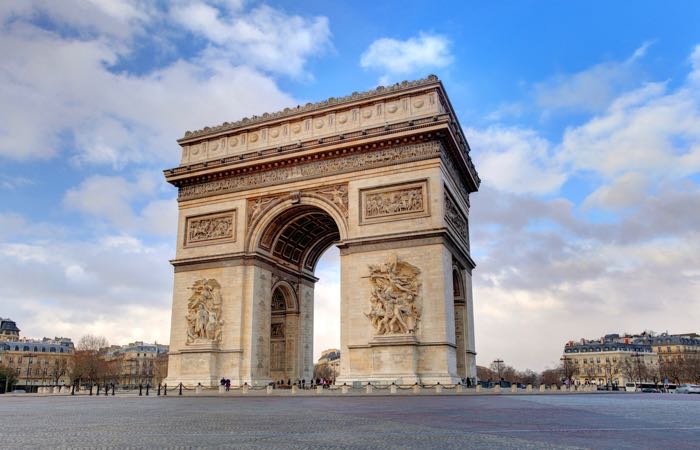 The majestic Arc de Triomphe in Paris, France
