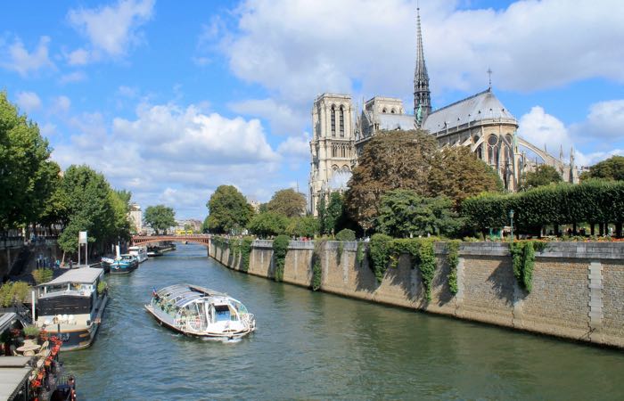 Peniches, permanently-docked boats along the Seine River in Paris