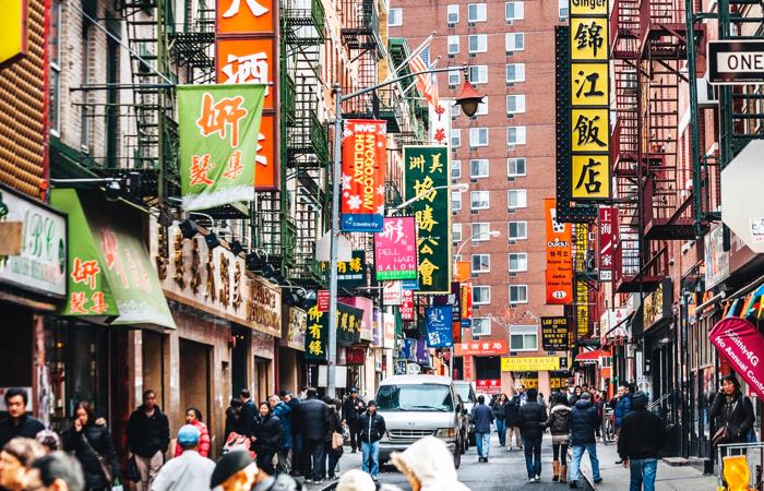 New York City's Chinatown neighborhood.