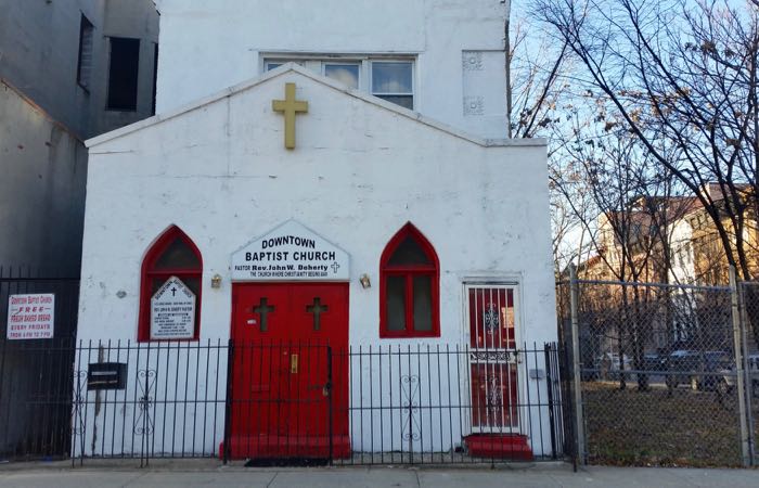 A Baptist church in New York's Harlem neighborhood.