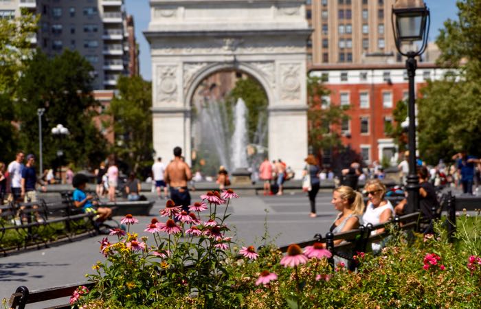 The marble arch in Greenwich Village's Washington Square Park