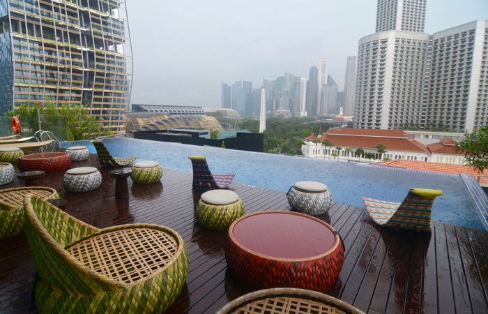 Rooftop infinity pool at Naumi Hotel in Singapore