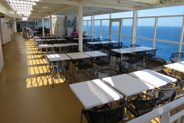 Economy class seats on Blue Star ferry to Santorini
