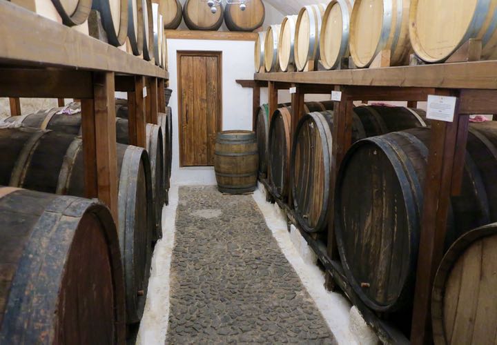 Private tour of Santorini winery and wine making.