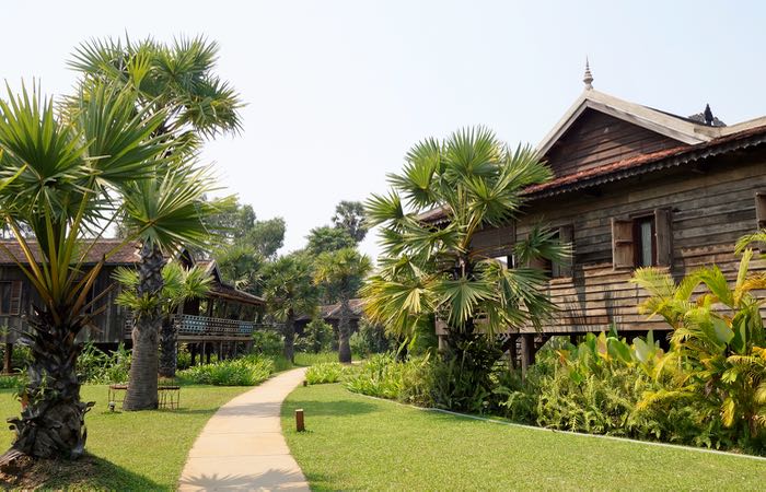 Siem Reap's Sala Lodges are traditional Cambodian stilt houses.