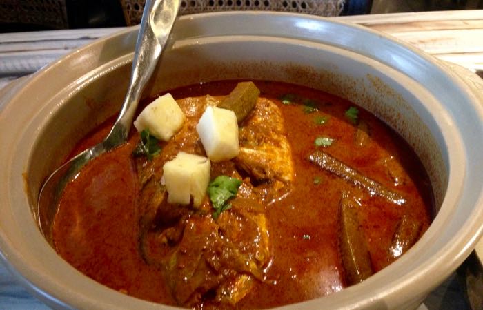 Fish head curry at Muthu's Curry in Singapore