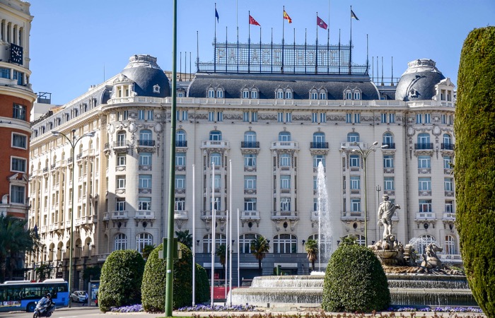 Westin Palace five star hotel near the Prado in Madrid.