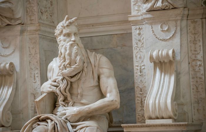 Michelangelo's Moses Statue, displayed in San Pietro in Vincoli