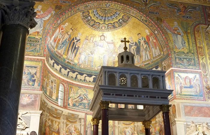 The beautiful Santa Maria in Trastevere in Rome, Italy