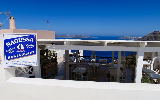 Greek restaurants with view in Fira.