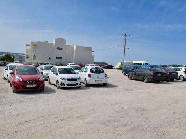 Car parking in Santorini.