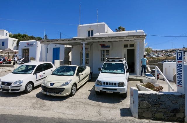Car rental companies in Mykonos.