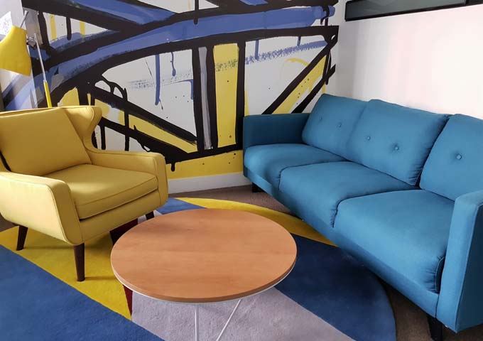Room decor at the Ovolo Darling Harbour Hotel