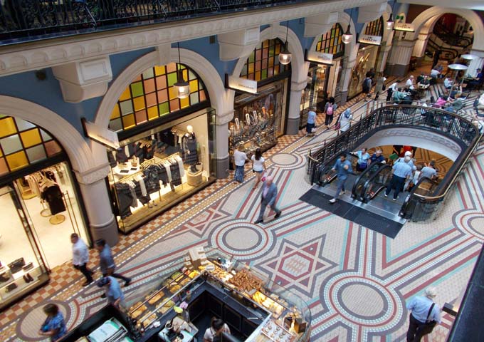 High-end shopping at Queen Victoria Building