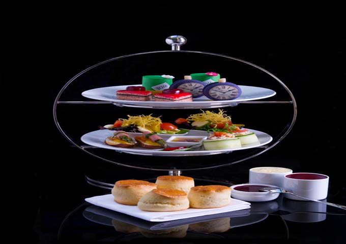 Mad Hatter's Afternoon Tea service at the Mosaic cafe