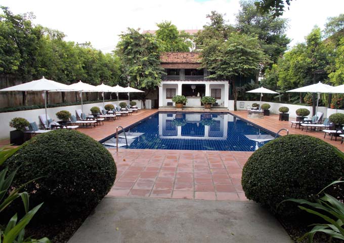 Pool at new, colonial-styled and sophisticated Rachamankha