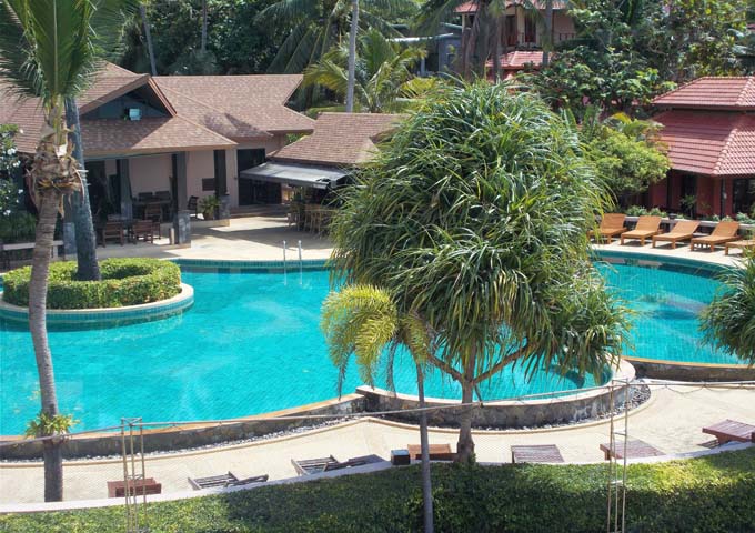 Uniquely-designed rooms and pool at kids-friendly Rin Beach Resort