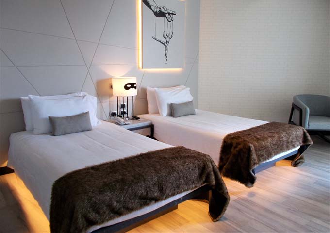 Contemporary monochrome rooms at Hotel Mera Mare