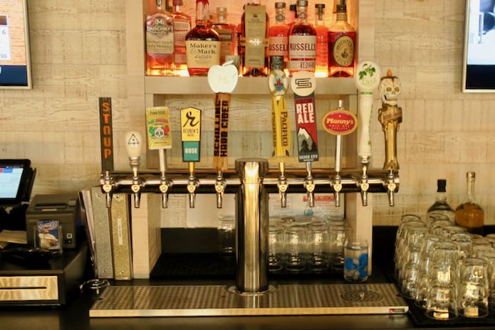 IPAs, pale ales, and local beers at Super Bueno restaurant.