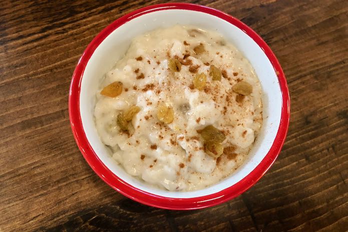 Mexican rice pudding at Mexican restaurant in Fremont.