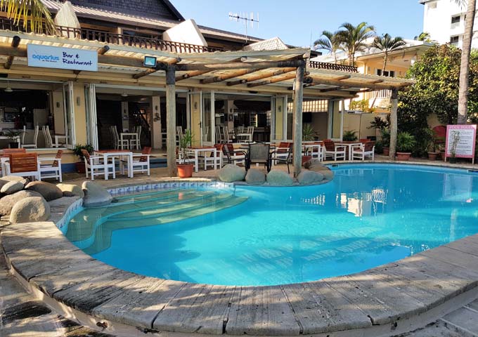 Swimming pool beside the restaurant.