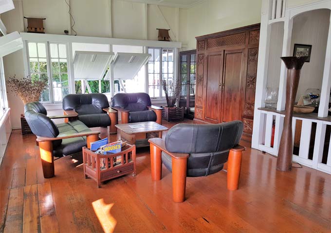 Lobby has a tasteful Fijian decor.