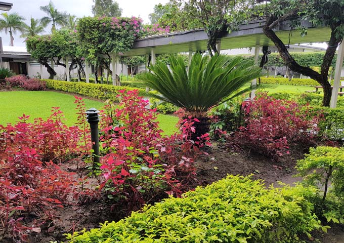 Gardens are well laid out and colourful.