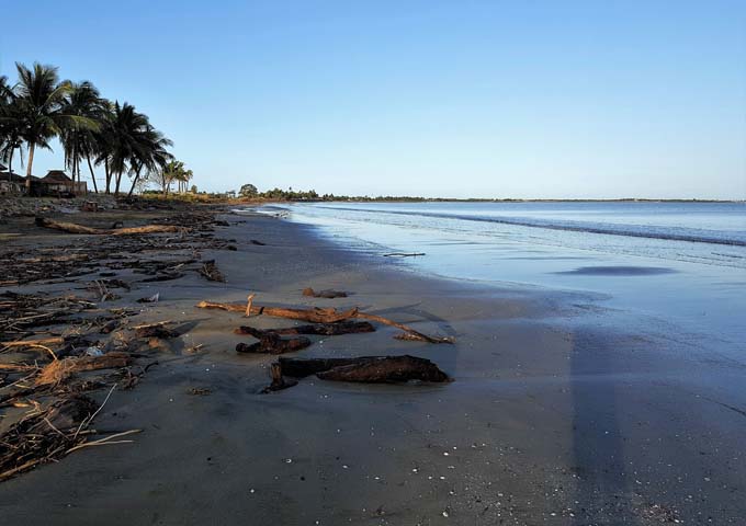 Nearest beach at Wailoaloa is not clean but good for kayaking.