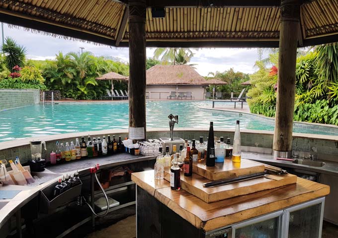Pool and swim-up bar at Outrigger Fiji Beach Resort
