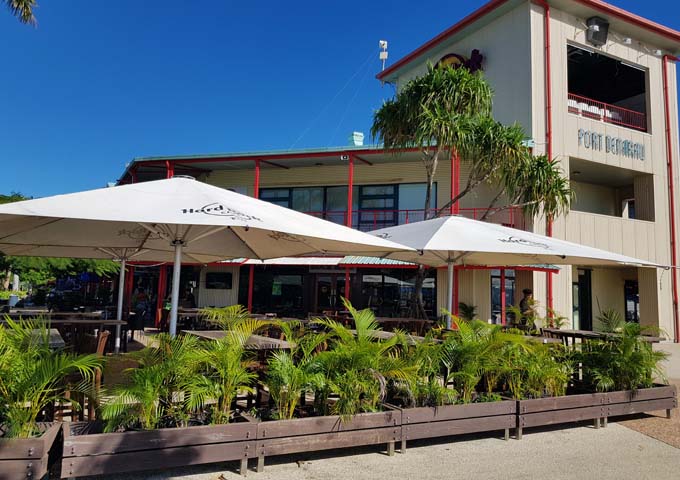 Hard Rock Café at Port Denarau is located away from the water.